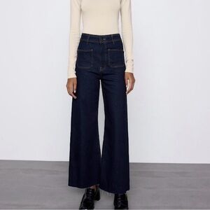Zara ZW Marine High Rise Straight Pocket Jeans | Size 2